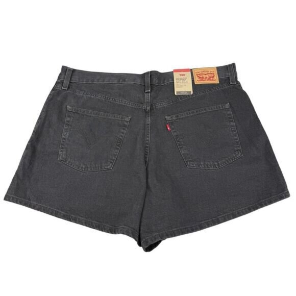 Levi's High Waisted Mom Shorts In Black Size 20W - Picture 7 of 8